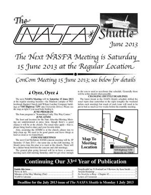 June 2013 NASFA Shuttle