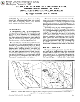 British Columbia Geological Survey Geological Fieldwork 1989