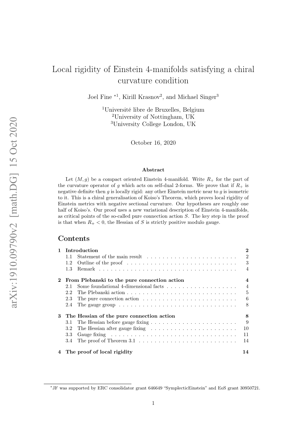 Local Rigidity of Einstein 4-Manifolds Satisfying a Chiral Curvature Condition