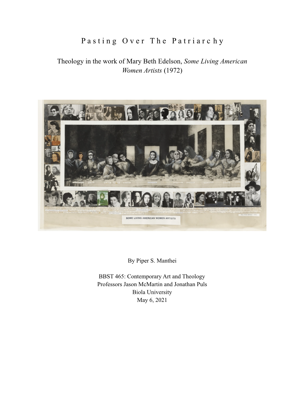 Theology in the Work of Mary Beth Edelson, Some Living American Women Artists (1972)