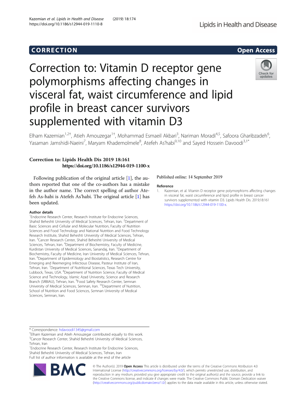 Vitamin D Receptor Gene Polymorphisms Affecting Changes In