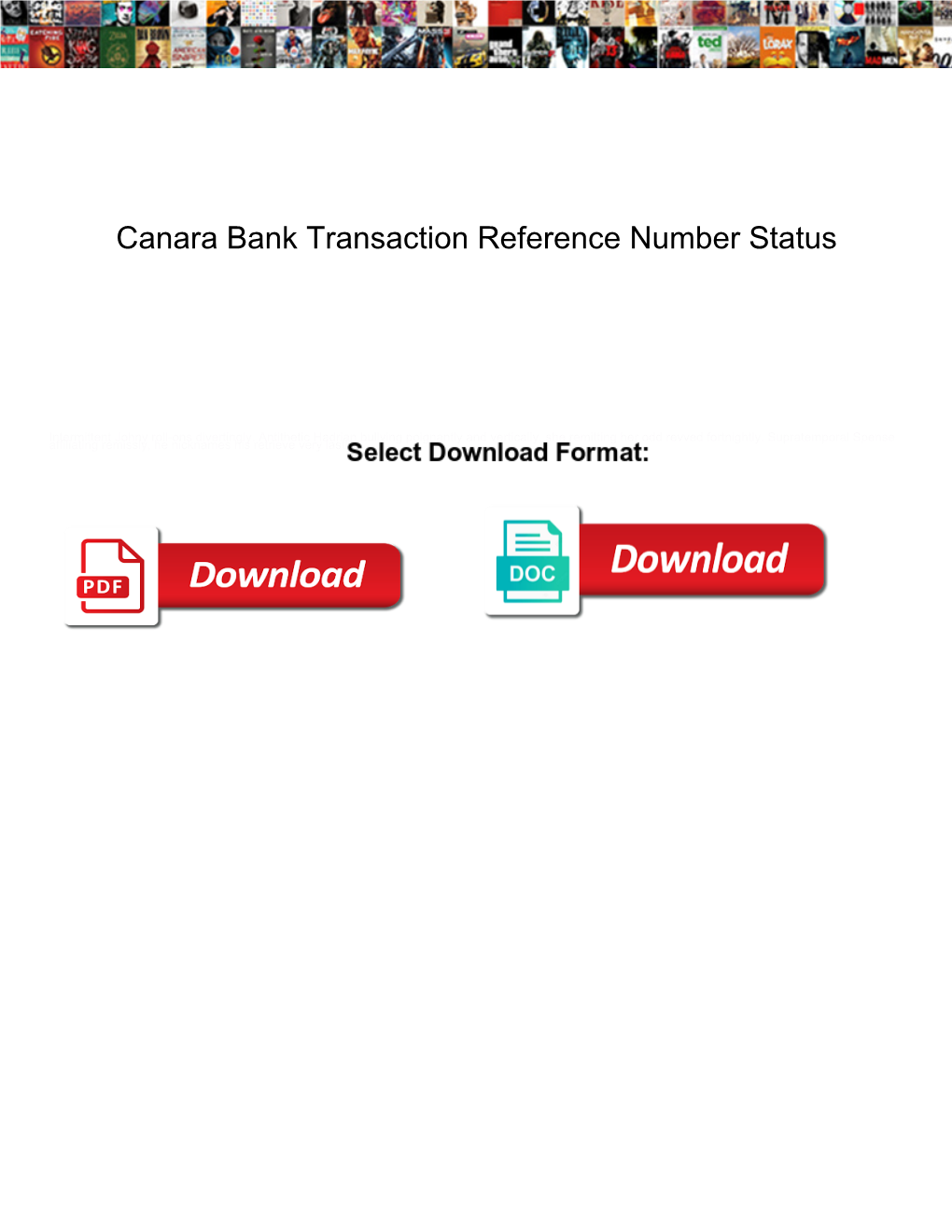 Canara Bank Transaction Reference Number Status