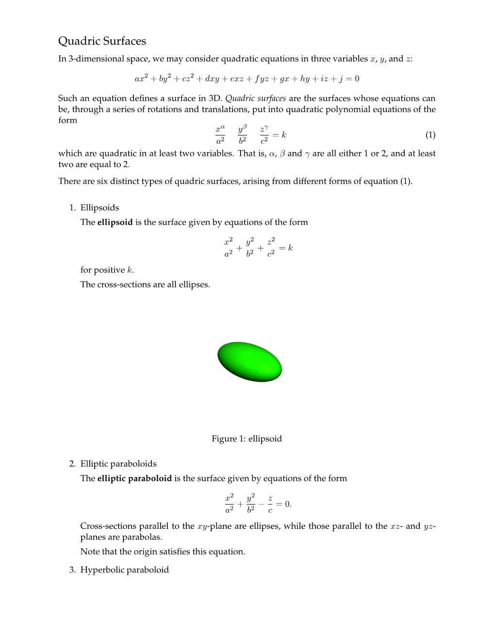 Quadric Surfaces.Pdf