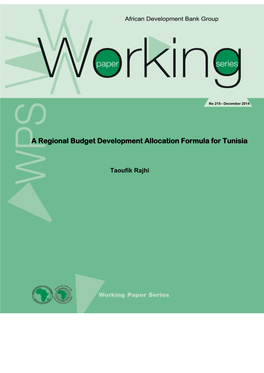 A Regional Budget Development Allocation Formula for Tunisia