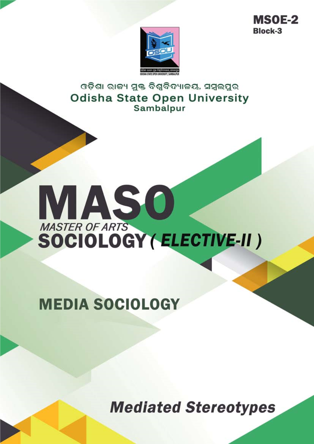 Master of Arts SOCIOLOGY (MASO) Elective-II MSOE-2