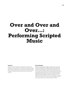 Over and Over and Over…: Performing Scripted Music