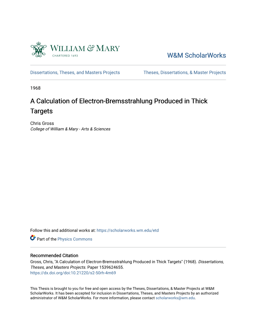 A Calculation of Electron-Bremsstrahlung Produced in Thick Targets