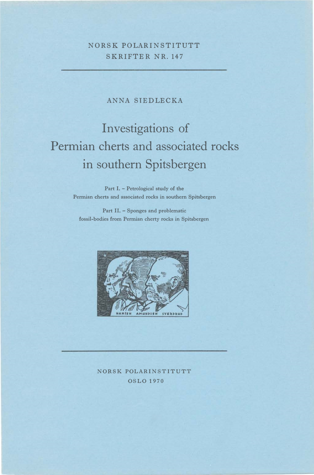 Investigations of Permian Cherts and Associated Rocks in Southern Spitsbergen