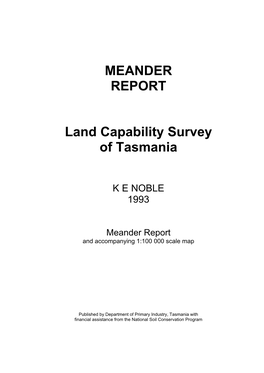 MEANDER REPORT Land Capability Survey of Tasmania