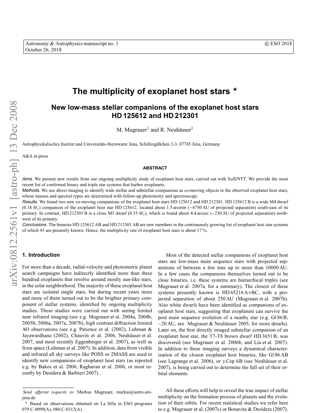 The Multiplicity of Exoplanet Host Stars-New Low-Mass Stellar