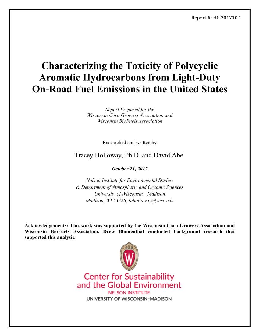 Characterizing the Toxicity of Polycyclic Aromatic Hydrocarbons from Light-Duty On-Road Fuel Emissions in the United States