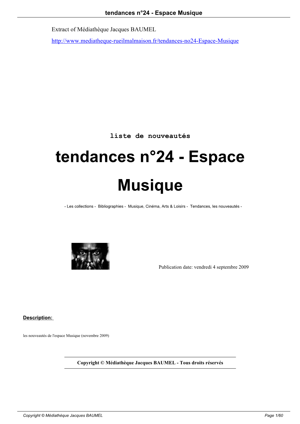 Tendances N°24 - Espace Musique