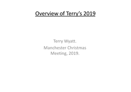 Overview of Terry's 2019