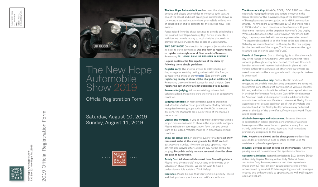 The New Hope Automobile Show 2019