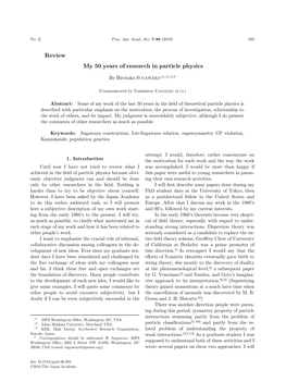Review My 50 Years of Research in Particle Physics