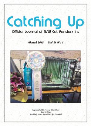Official Journal of NSW Cat Fanciers Inc March 2018 Vol 21 No 1