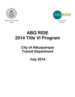 ABQ RIDE 2014 Title VI Program