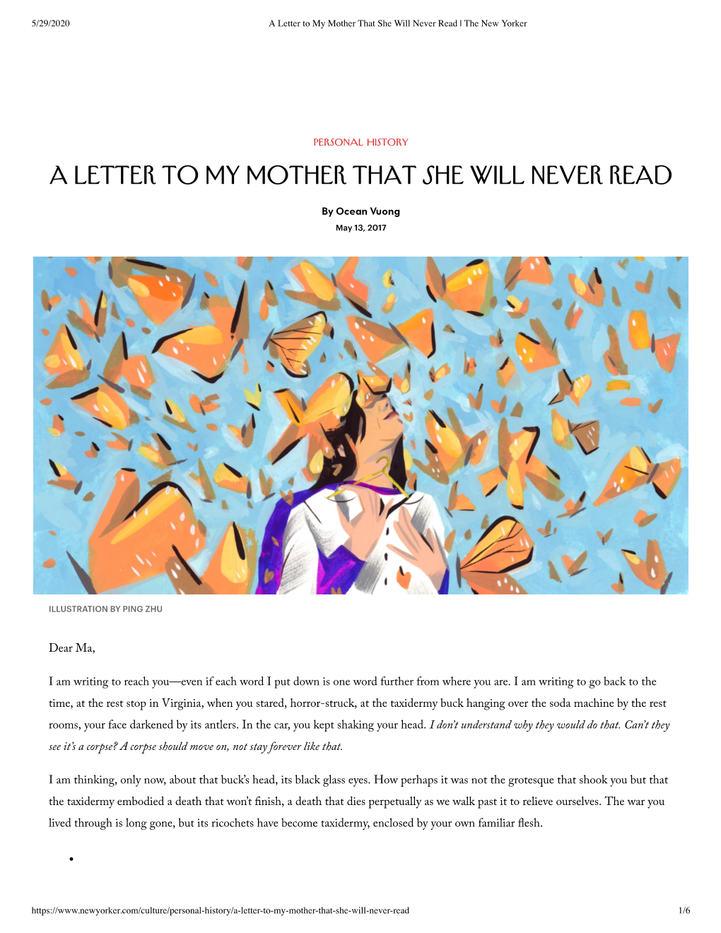 A Letter To My Mother That She Will Never Read | The New Yorker - DocsLib