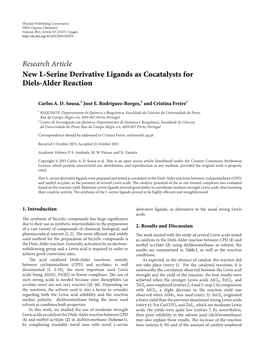 New L-Serine Derivative Ligands As Cocatalysts for Diels-Alder Reaction