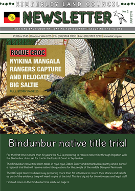 Bindunbur Native Title Trial