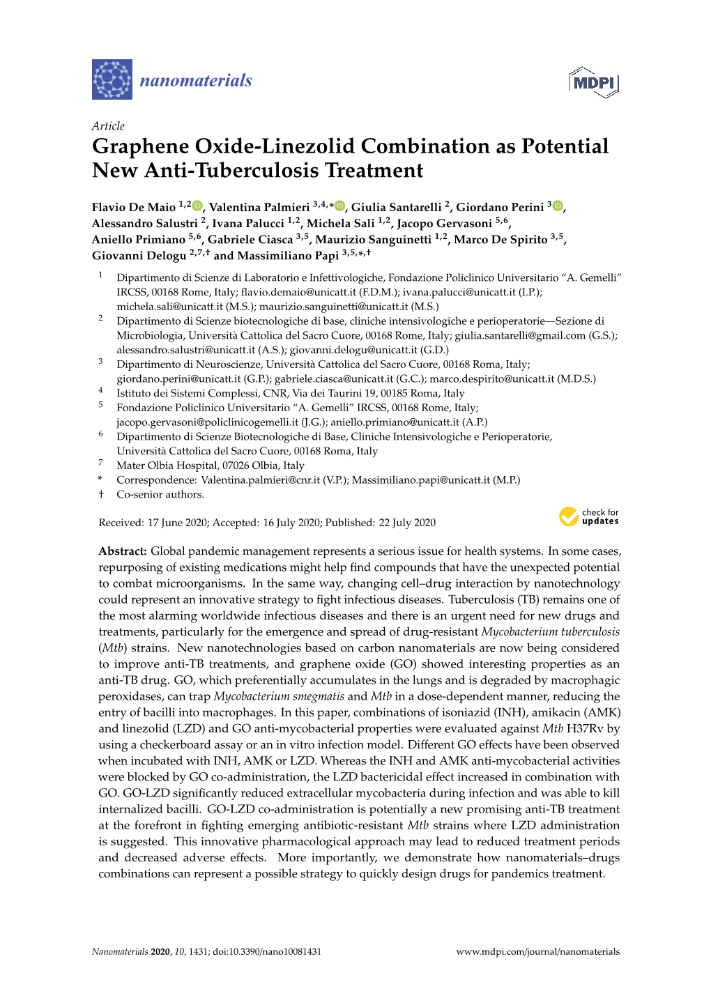 Graphene Oxide-Linezolid Combination As Potential New Anti-Tuberculosis Treatment