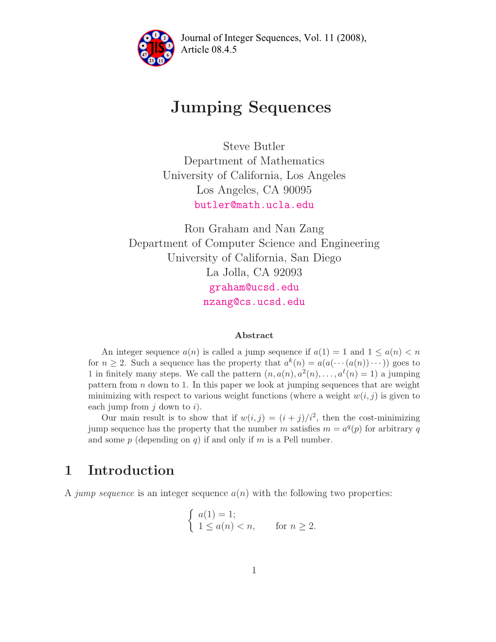 Jumping Sequences
