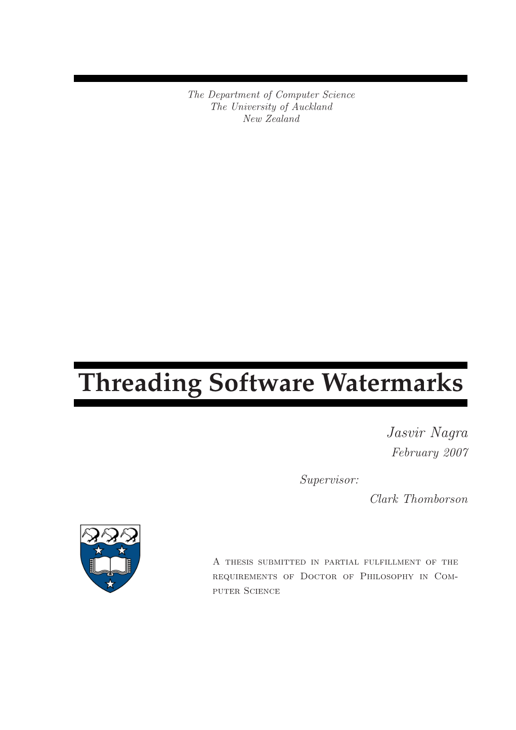 Threading Software Watermarks