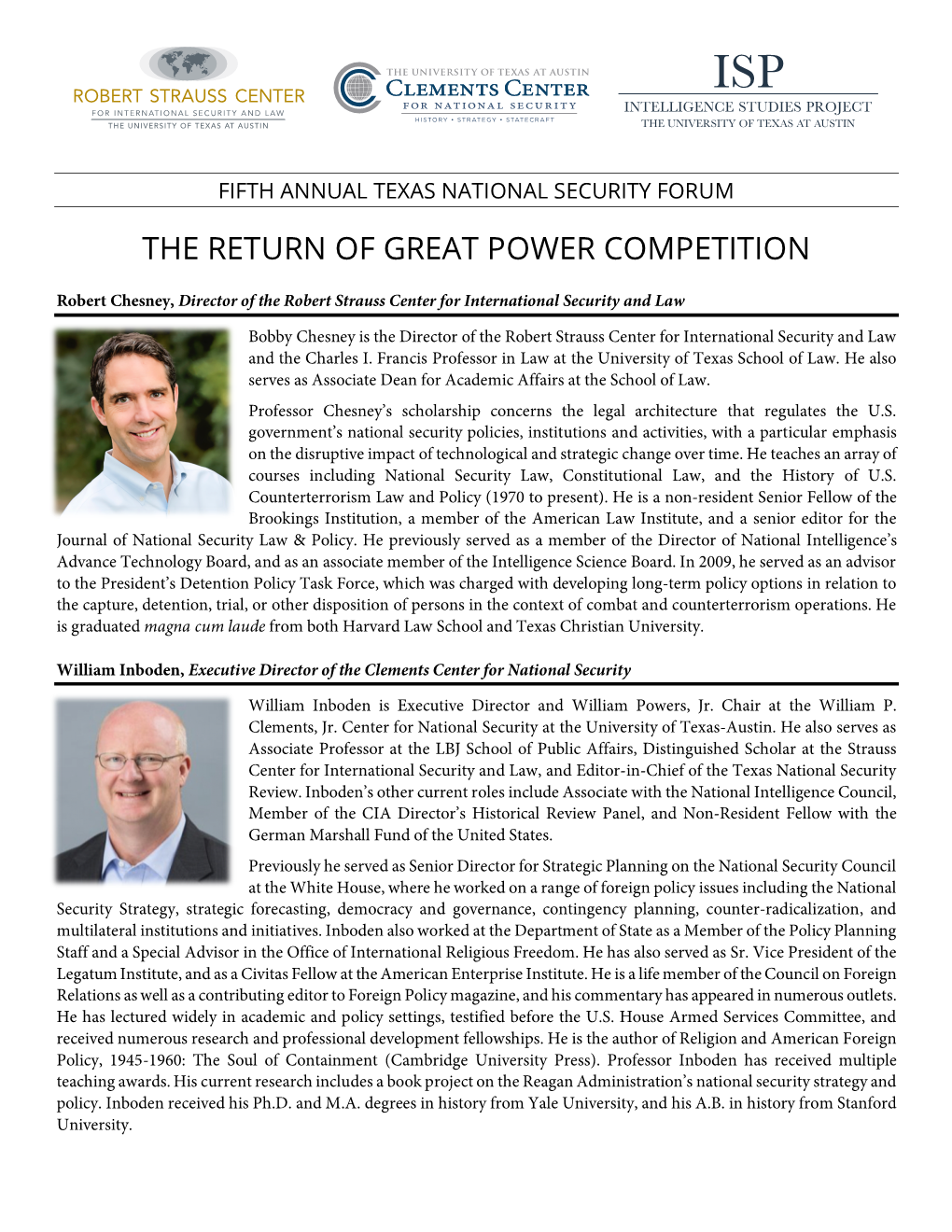 The Return of Great Power Competition