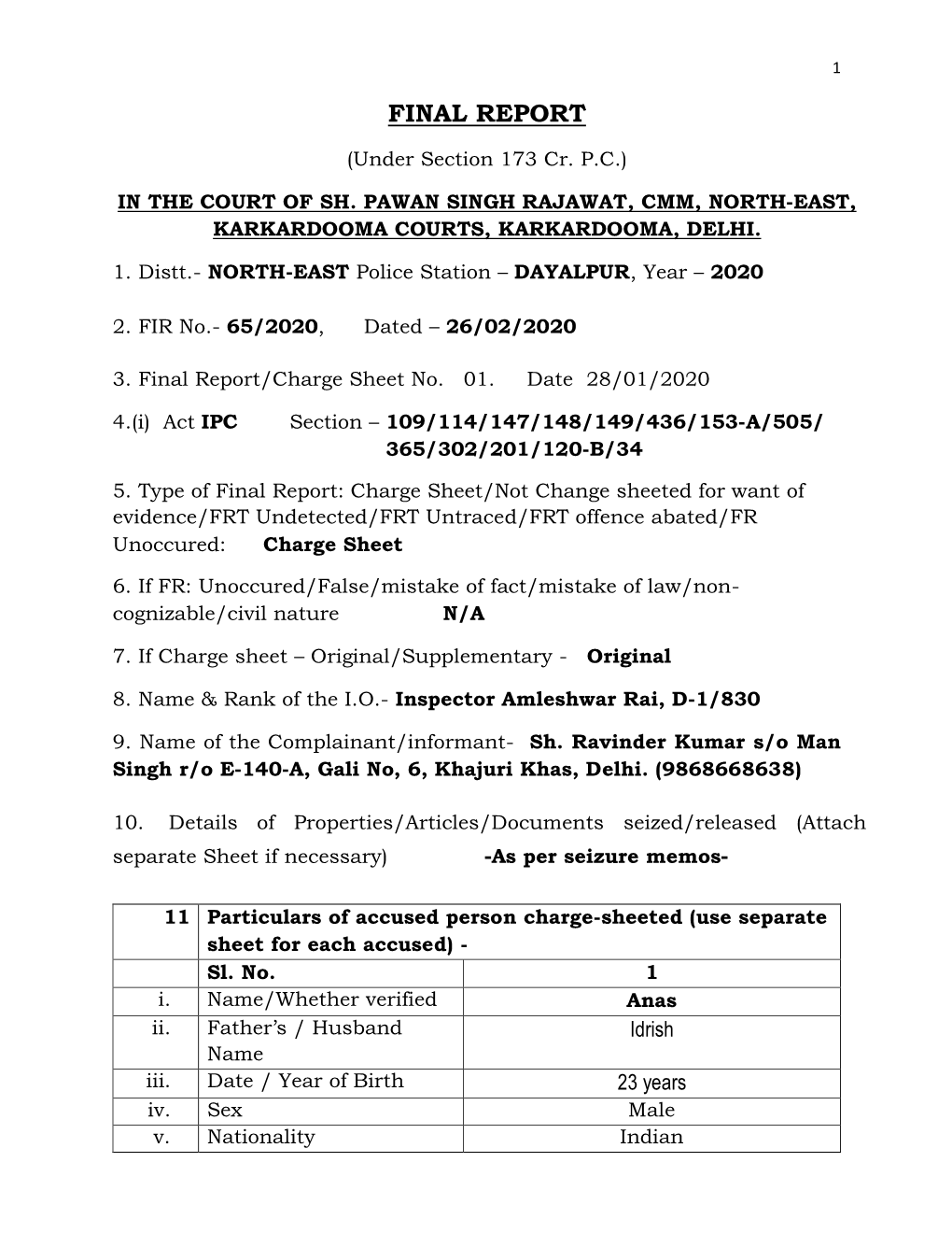Charge Sheet 65.20, Dayalpur-Corrected