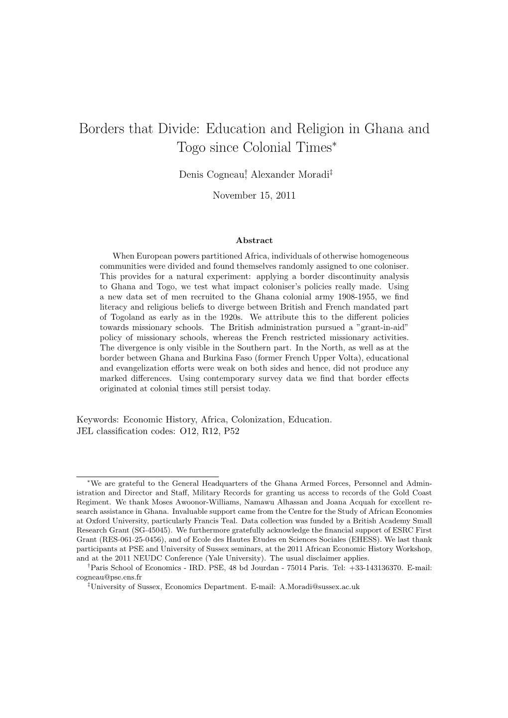 Sussex.Ac.Uk Borders That Divide: Education and Religion in Ghana and Togo Since Colonial Times