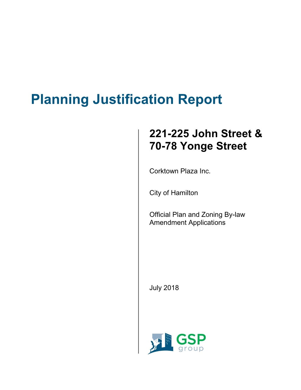 Planning Justification Report