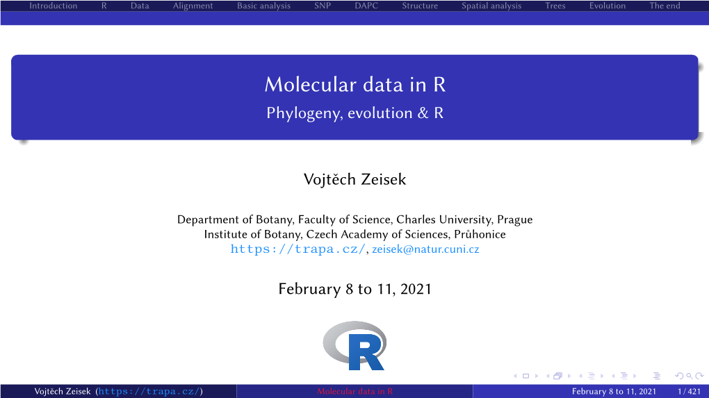 Molecular Data in R Phylogeny, Evolution & R