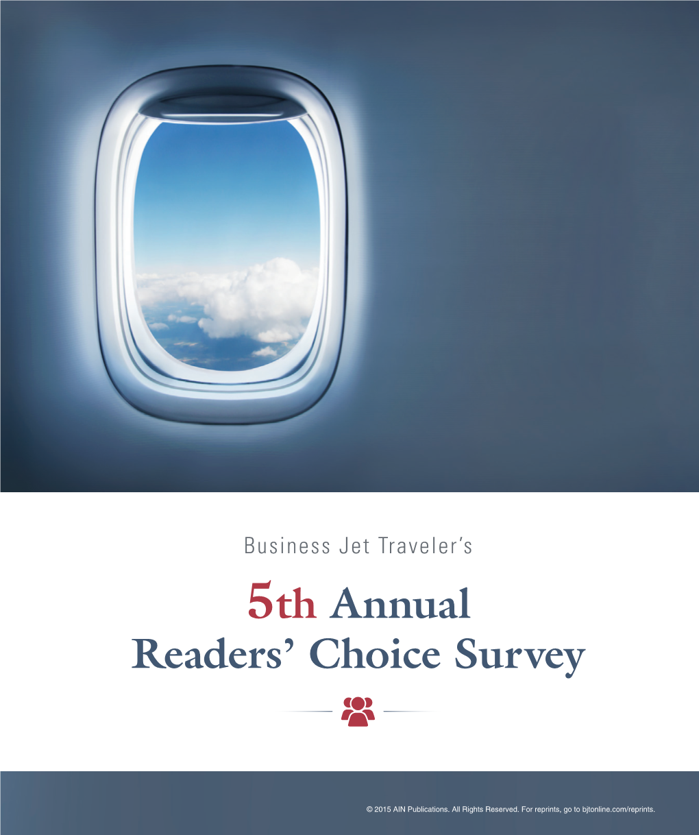Business Jet Traveler's 5Th Annual Readers' Choice Survey