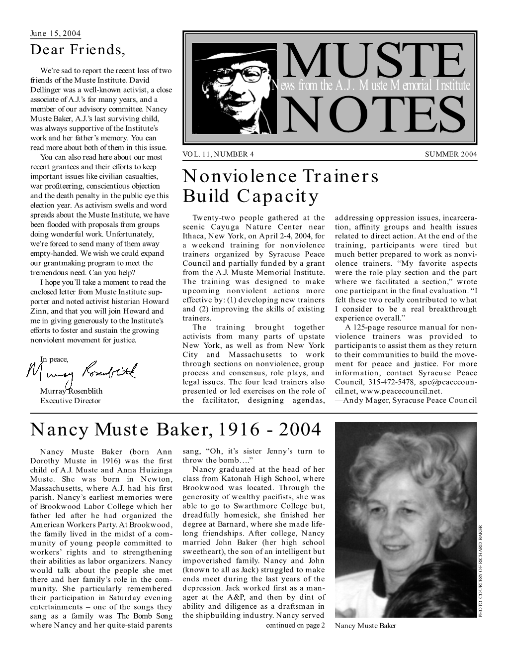 Muste Notes Summer 2004