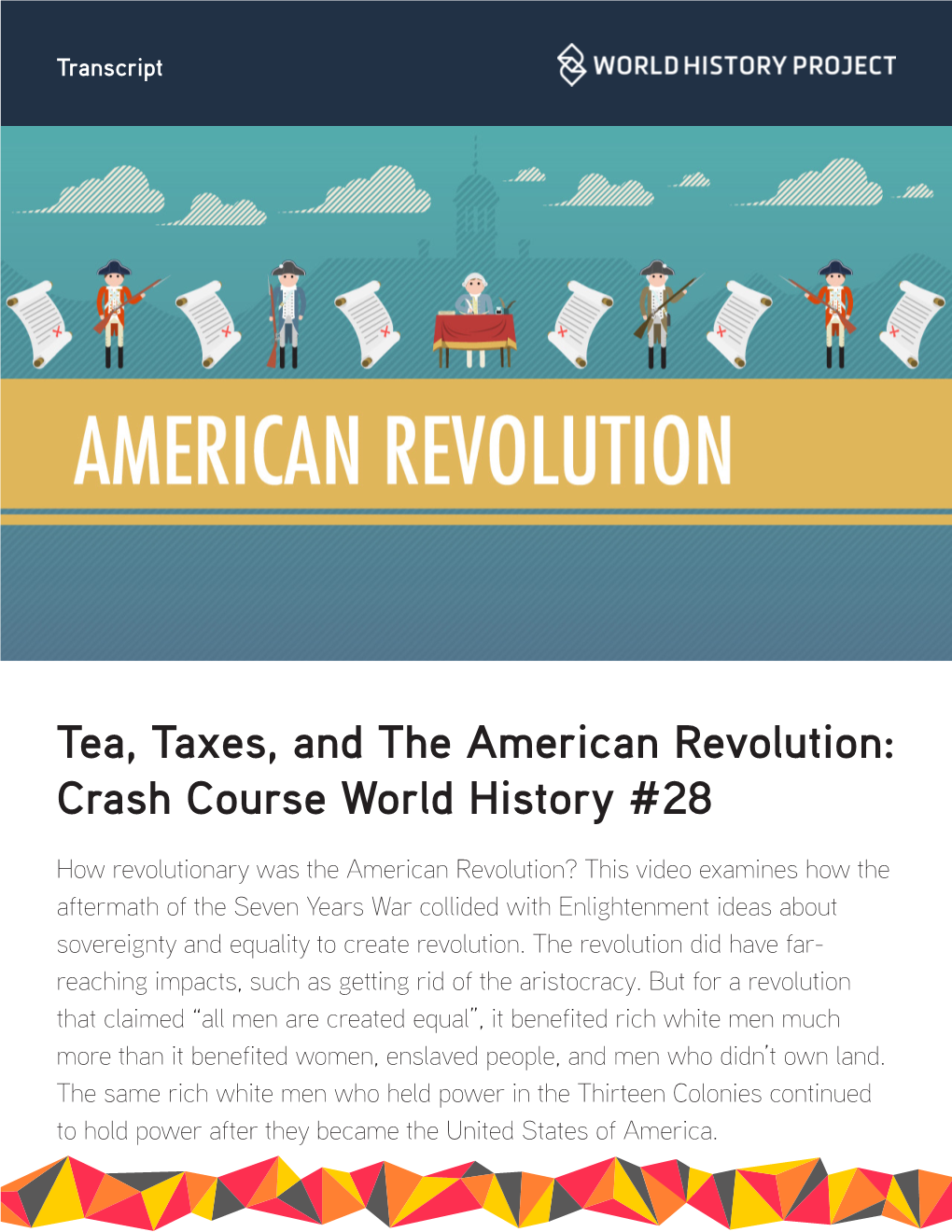 Tea, Taxes, and the American Revolution: Crash Course World History #28