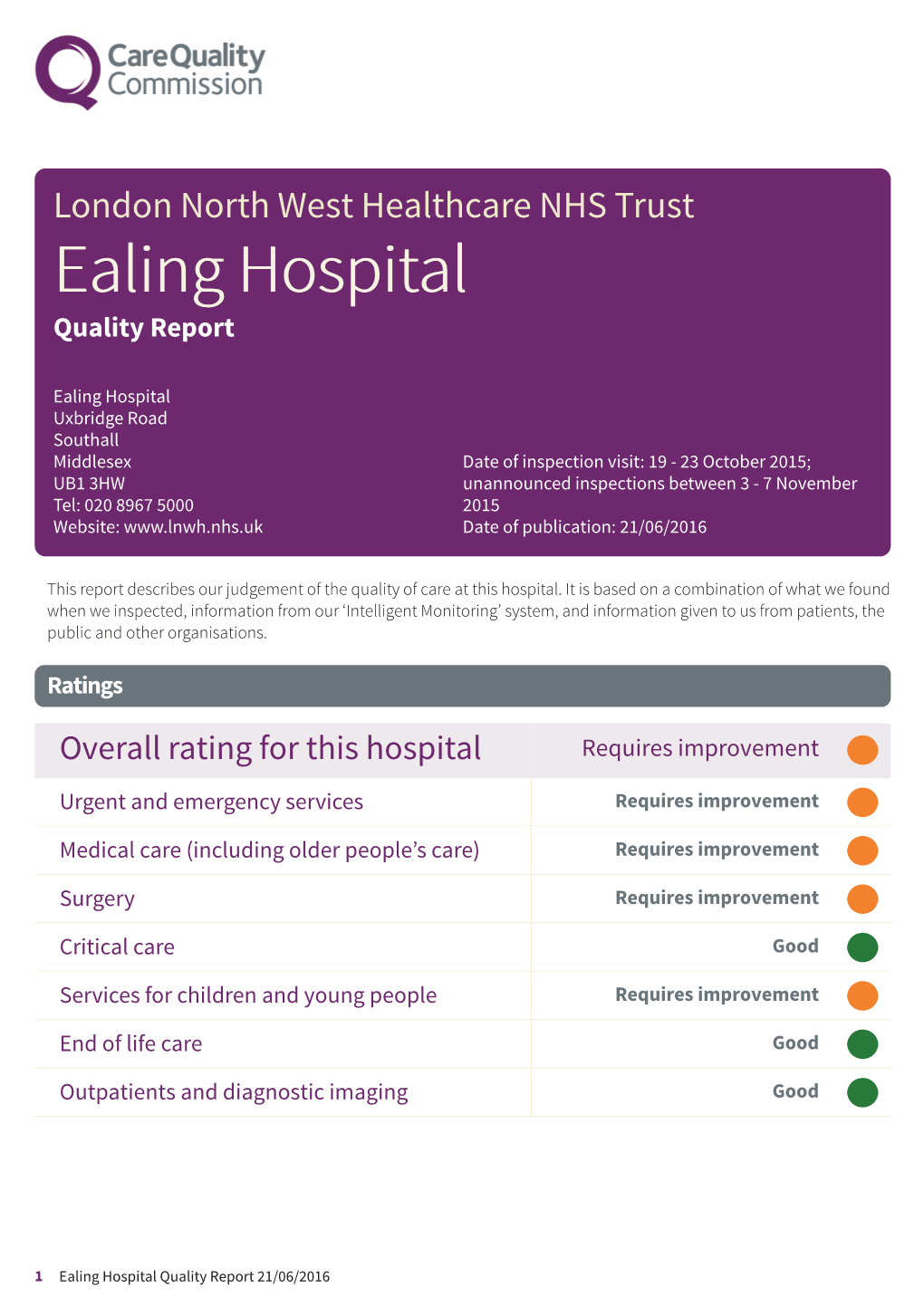 Ealing Hospital Newapproachcomprehensive Report