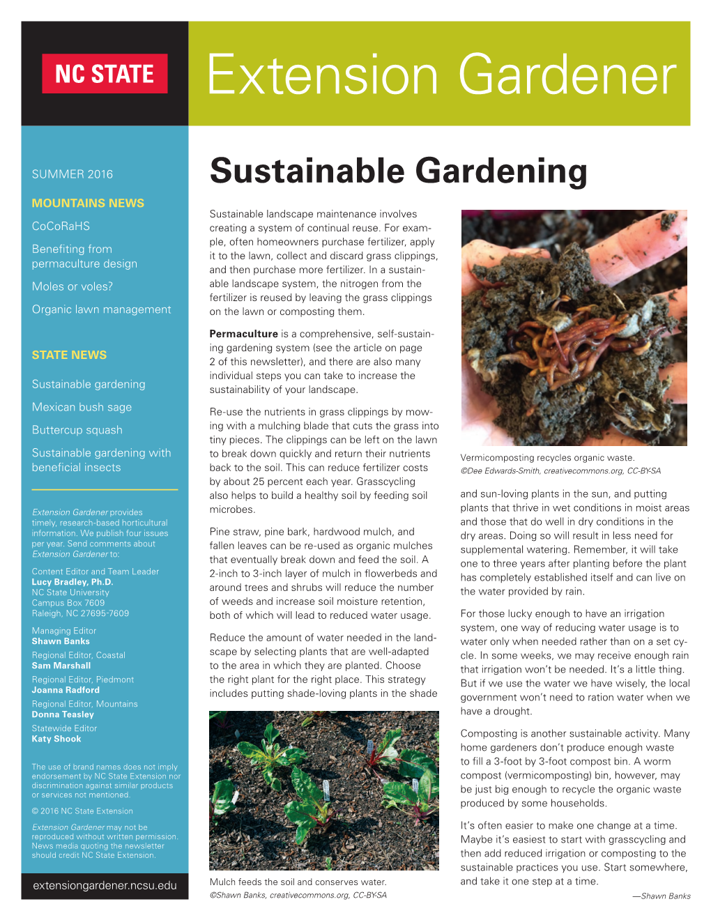 Sustainable Gardening MOUNTAINS NEWS Sustainable Landscape Maintenance Involves Cocorahs Creating a System of Continual Reuse