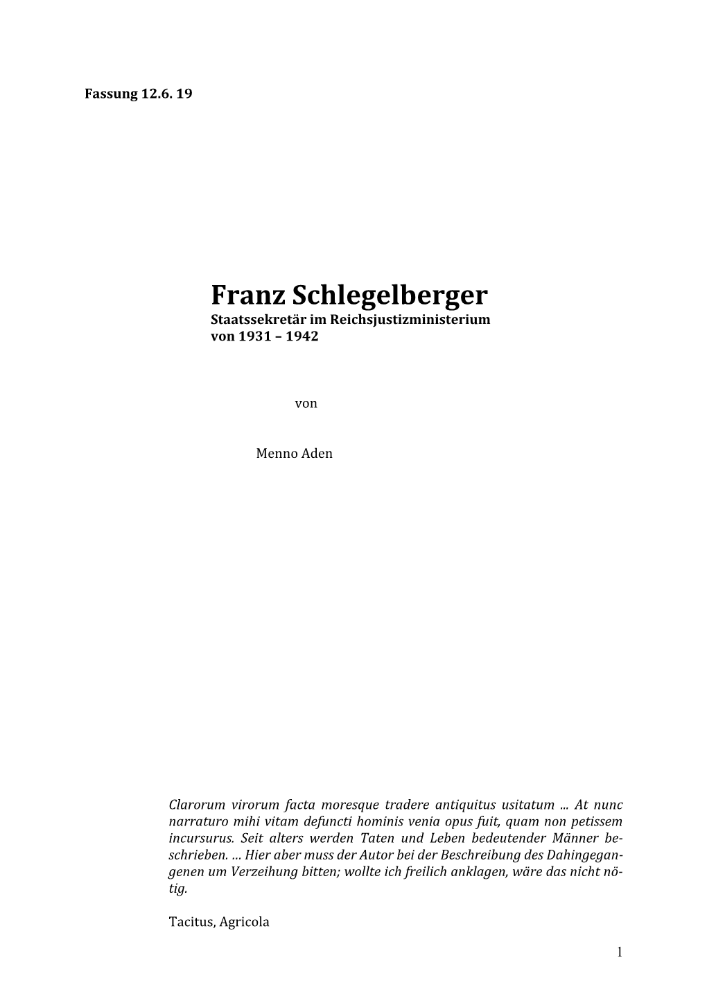 Franz Schlegelberger Staatssekretär Im Reichsjustizministerium Von 1931 – 1942