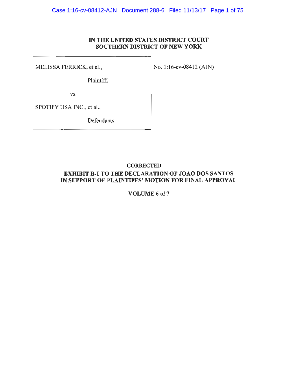 Case 1:16-Cv-08412-AJN Document 288-6 Filed 11/13/17 Page 1 of 75