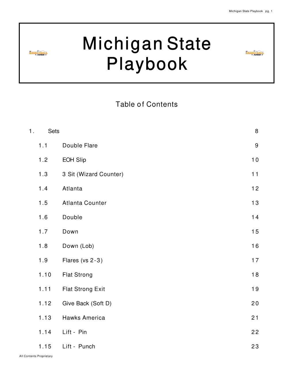 Michigan State Playbook Pg