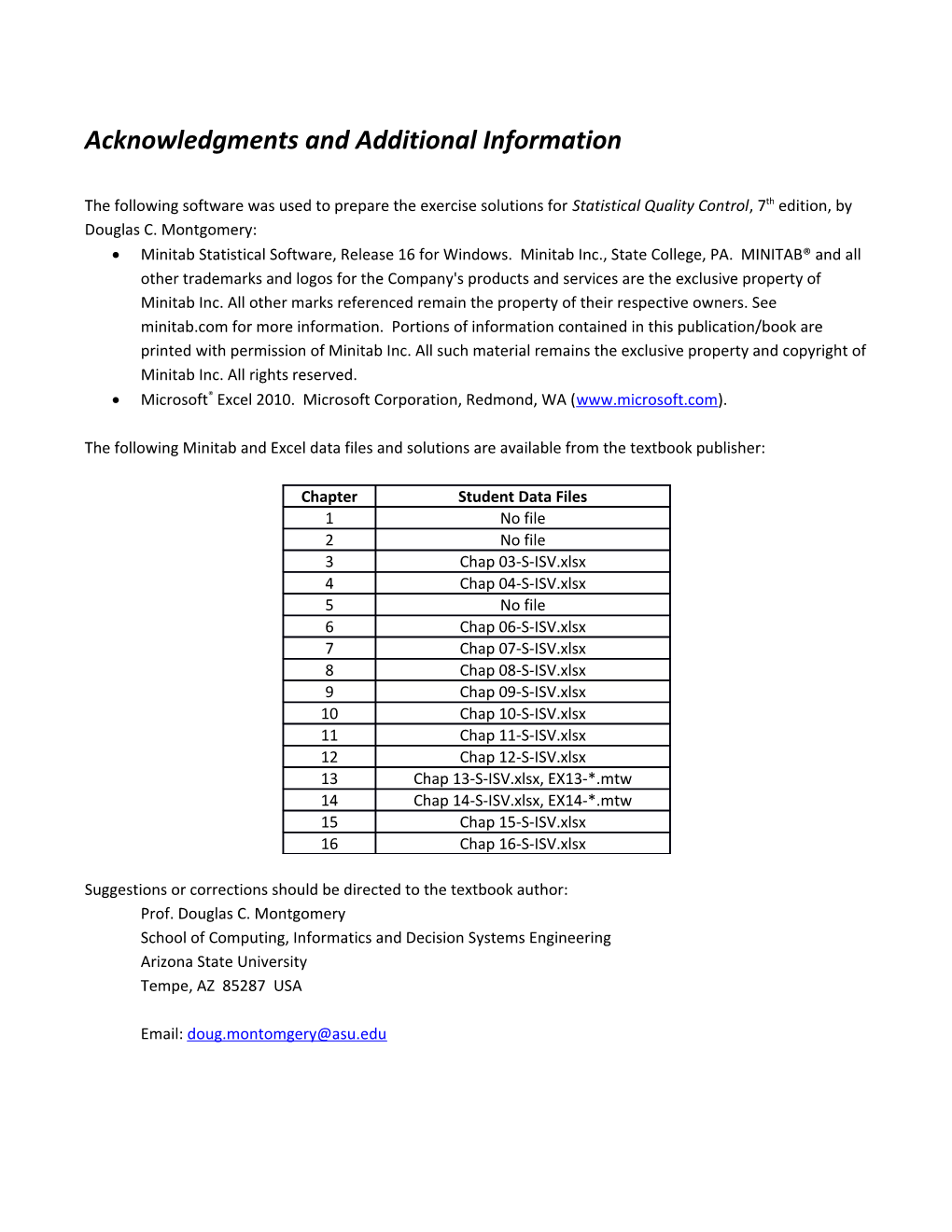 Montgomery Intro to SQC 7E - Students' Solutions