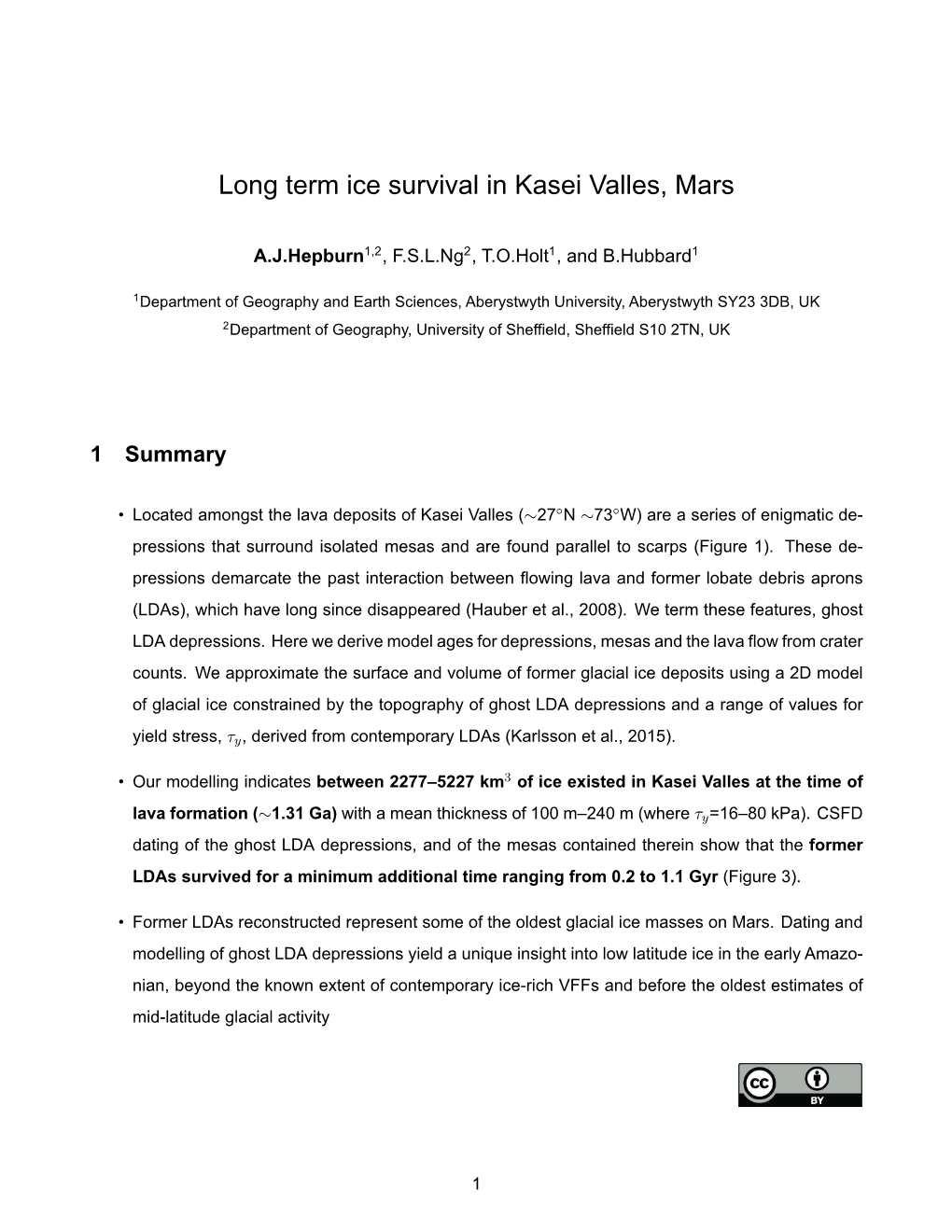 Long Term Ice Survival in Kasei Valles, Mars