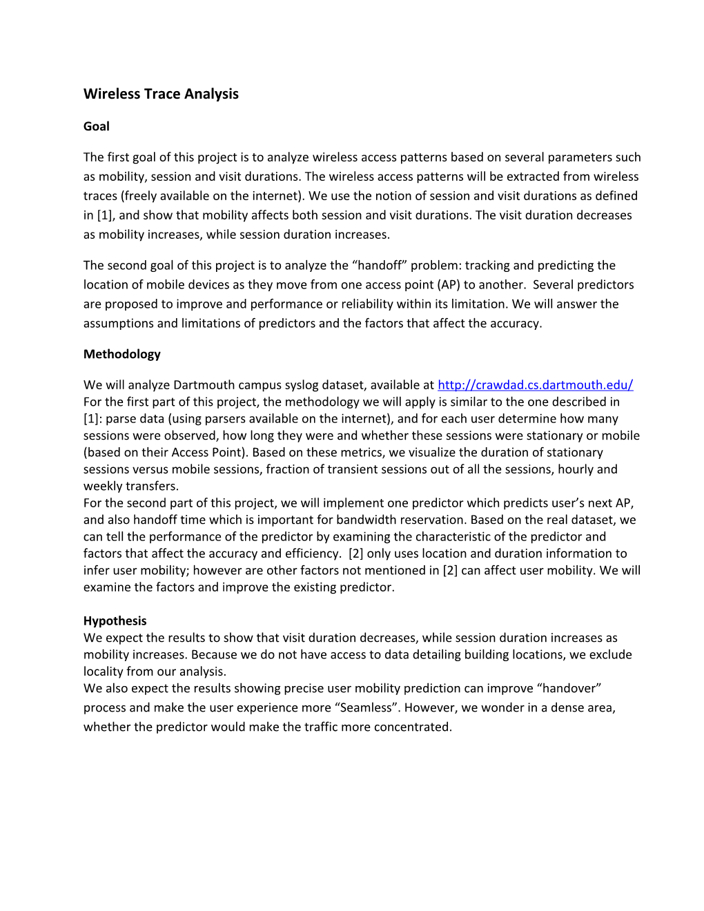 Wireless Trace Analysis