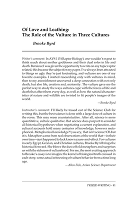 The Role of the Vulture in Three Cultures