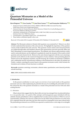 Quantum Mixmaster As a Model of the Primordial Universe