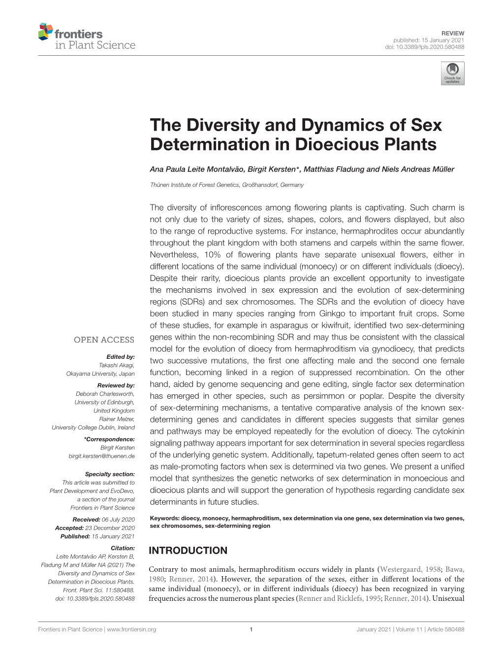 The Diversity and Dynamics of Sex Determination in Dioecious Plants