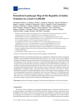 Permafrost-Landscape Map of the Republic of Sakha (Yakutia) on a Scale 1:1,500,000
