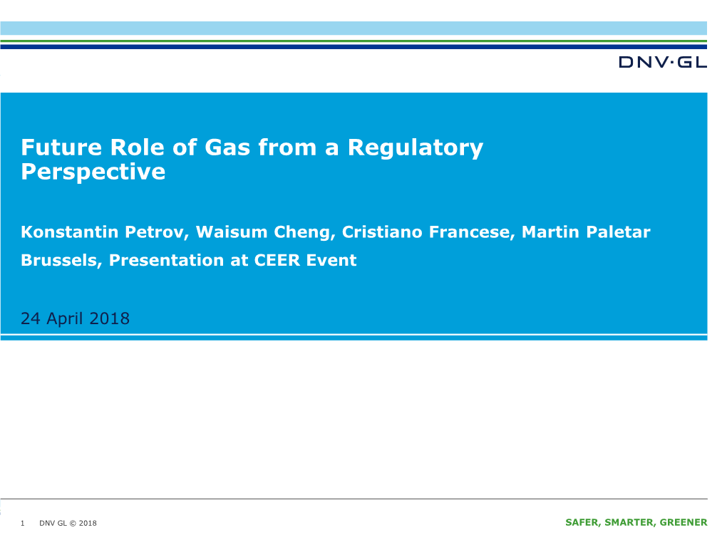 Future Role of Gas from a Regulatory Perspective