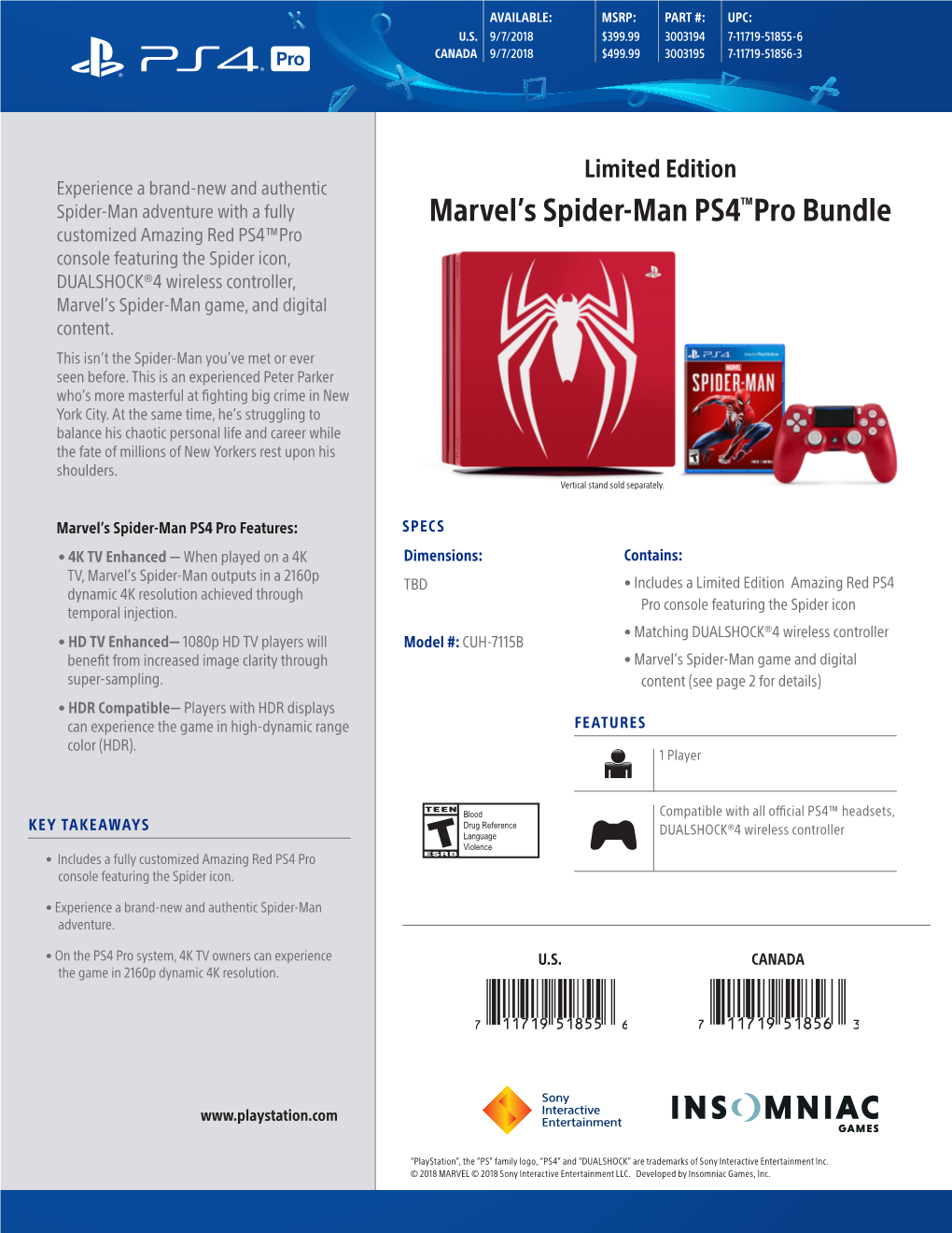 Marvel's Spider-Man PS4™Pro Bundle