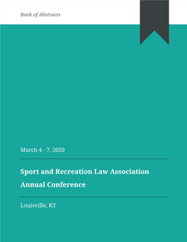 Sport and Recreation Law Association Annual Conference